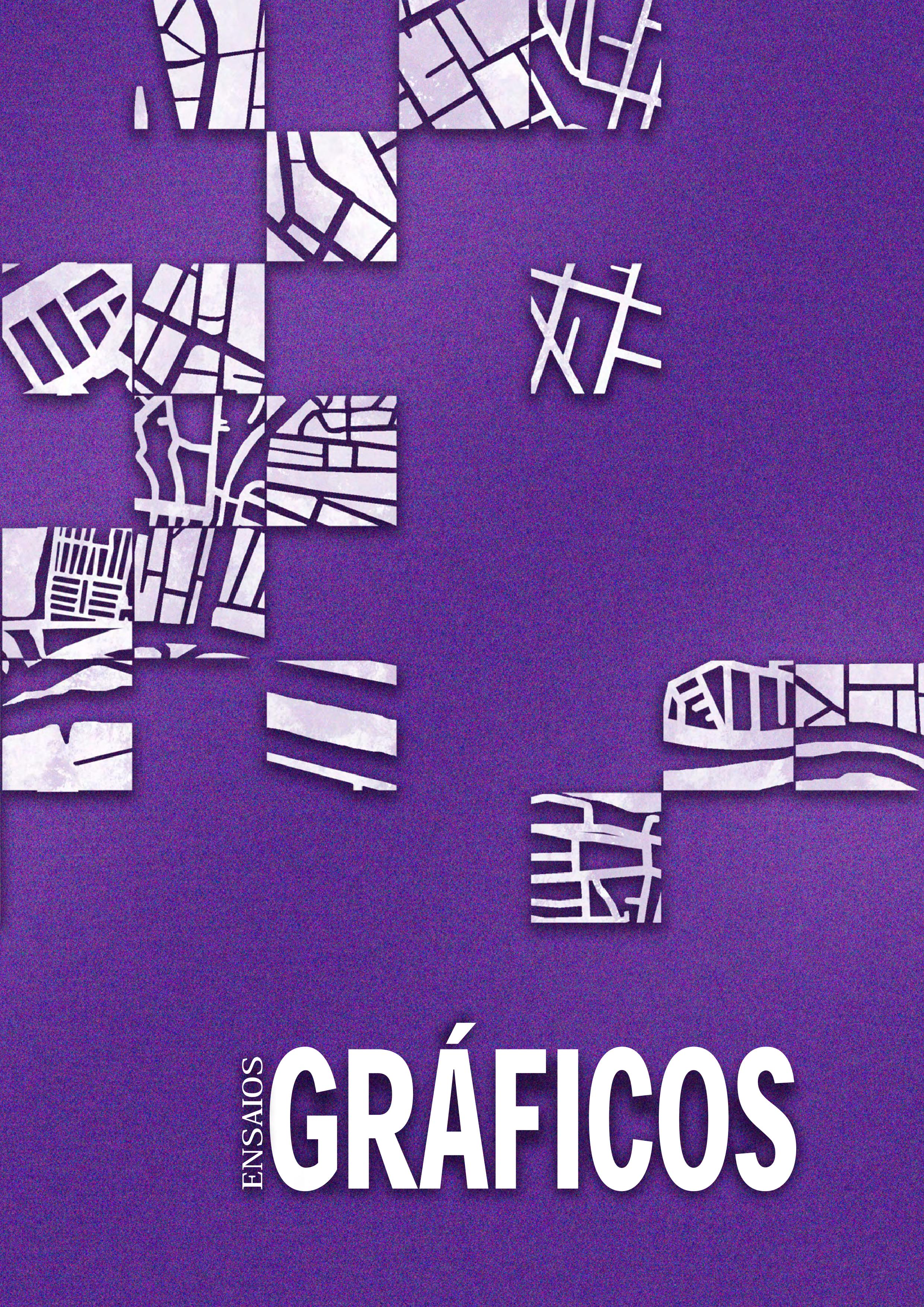 capa dos ensaiosgráficos da revista tulha nº 09, fundo roxo e ilustrações em branco produzidas por Ana Cecília Mota, com os dizeres Ensaios Gráficos
