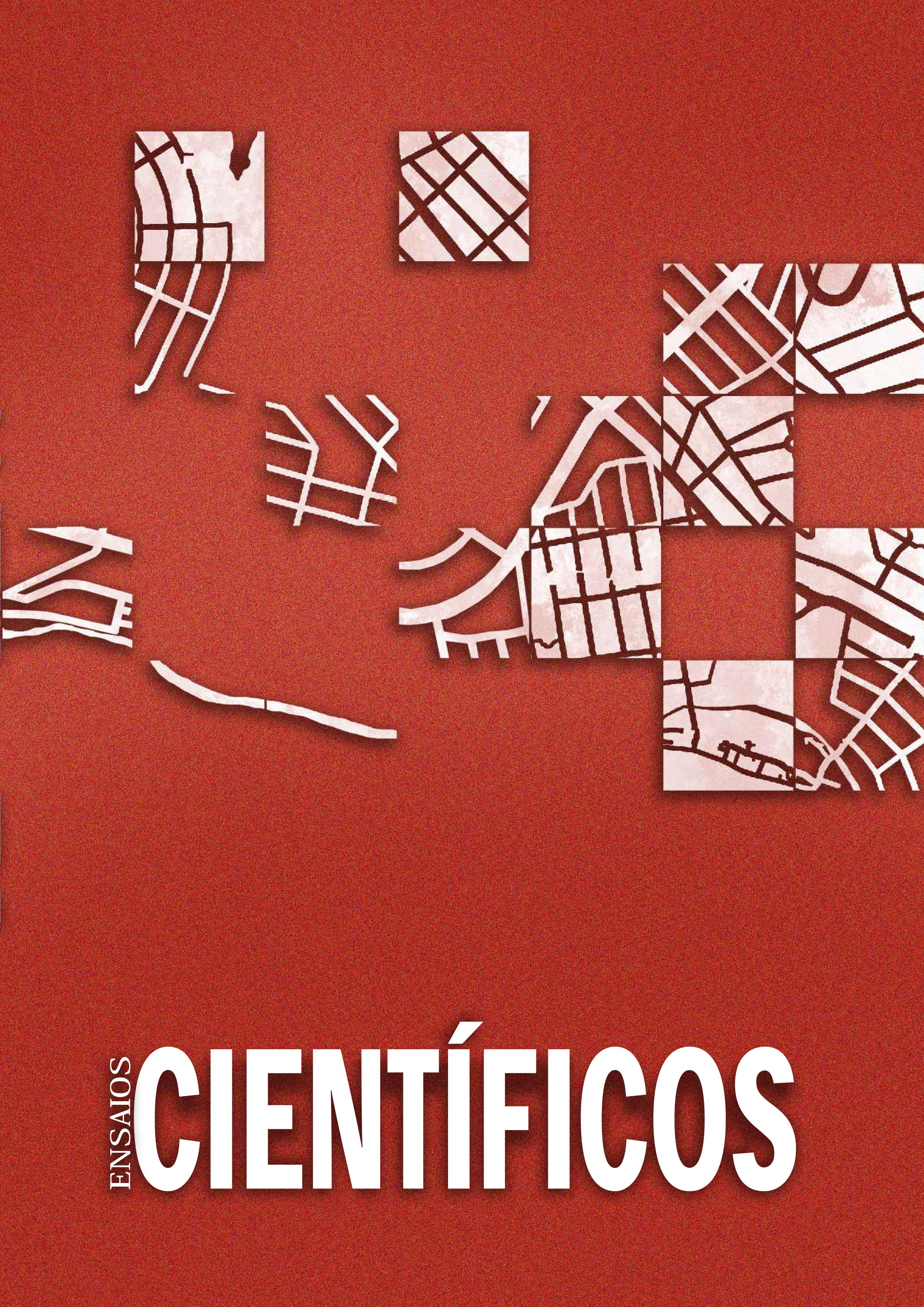 capa dos ensaios textuais da revista tulha nº 09, fundo vermelho e ilustrações em branco produzidas por Ana Cecília Mota, com os dizeres Ensaios Científicos